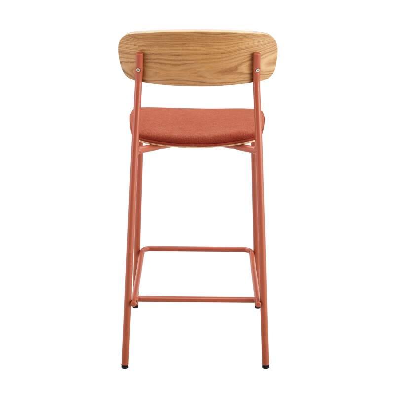 Set mit 2 Hochstühlen aus Metall, Holz und Stoff (2/6)