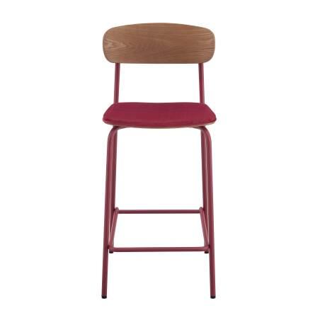 Set mit 2 Hochstühlen aus Metall, Holz und Stoff (4/7)