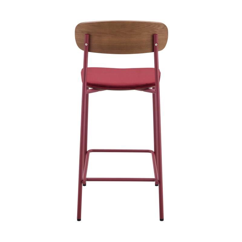 Set mit 2 Hochstühlen aus Metall, Holz und Stoff (5/7)