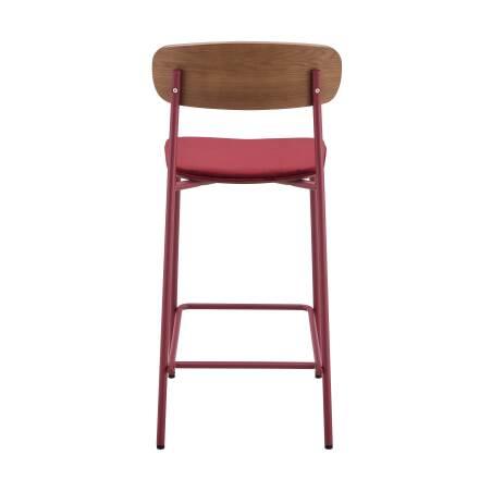 Set mit 2 Hochstühlen aus Metall, Holz und Stoff (5/7)