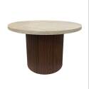 Couchtisch rund, in dunkler Holzoptik, Ø70 x 45 cm
