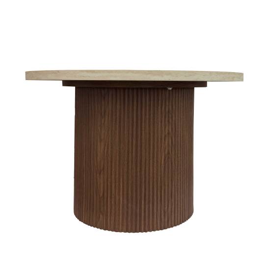 Couchtisch rund, in dunkler Holzoptik, Ø70 x 45 cm | Oviala