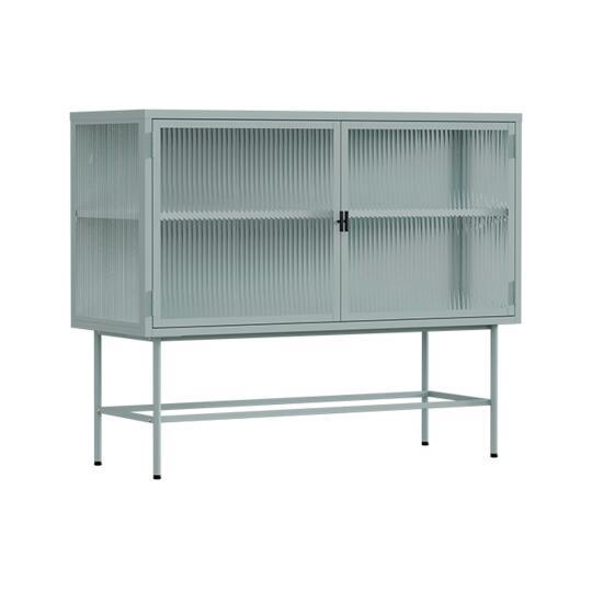 Sideboard aus Metall und Glas, 2 Türen, 110 cm | Oviala