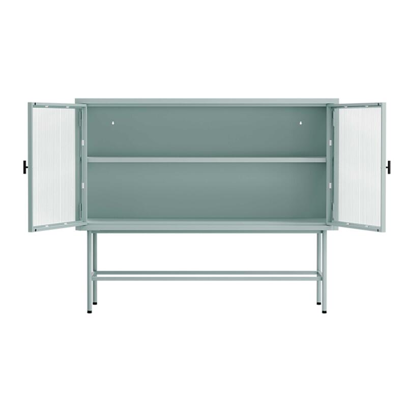 Büfett aus Metall und Glas ,2 Türen, 110 cm