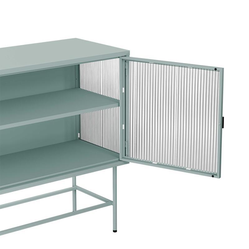 Büfett aus Metall und Glas ,2 Türen, 110 cm