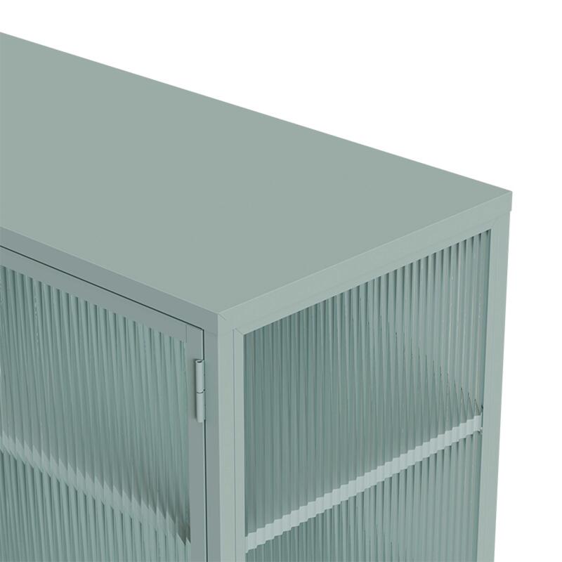 Büfett aus Metall und Glas ,2 Türen, 110 cm