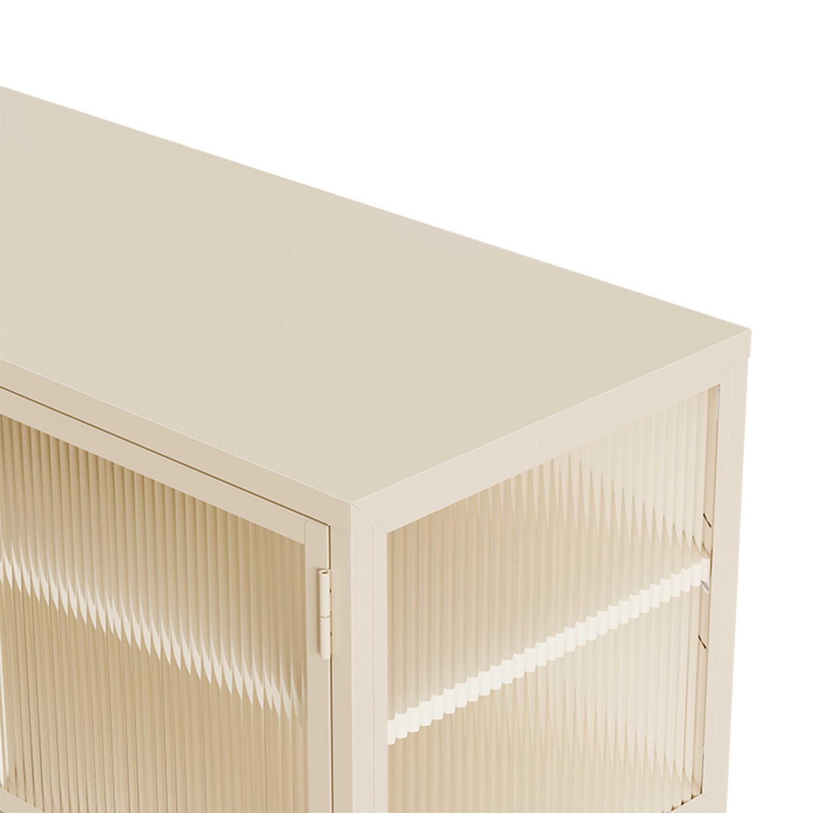 Büfett aus Metall und Glas, 3 Türen, 120 cm