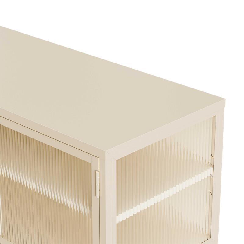 Büfett aus Metall und Glas, 3 Türen, 120 cm