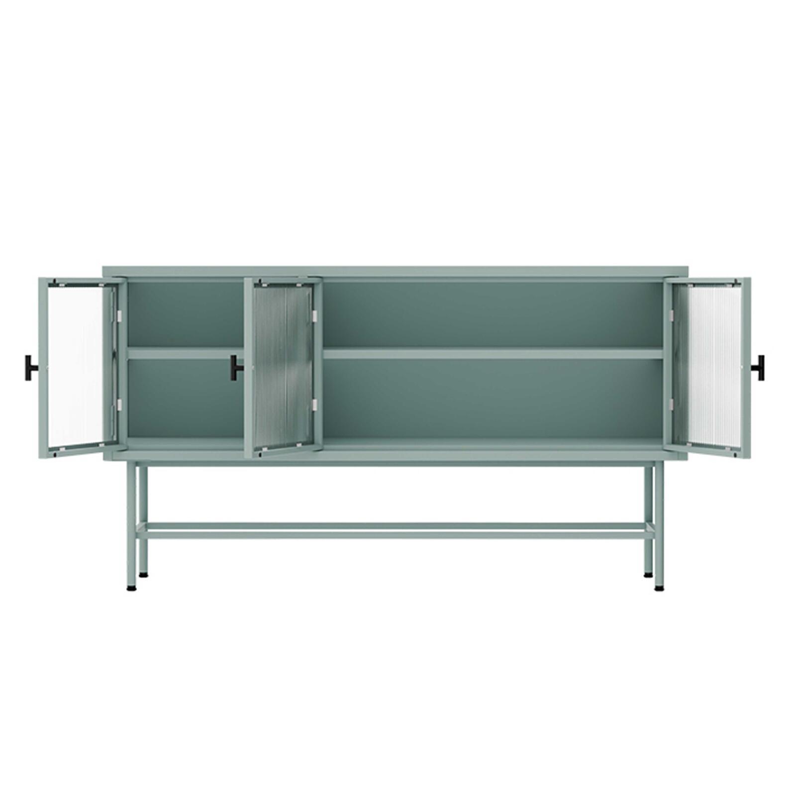 Büfett aus Metall und Glas, 3 Türen, 120 cm