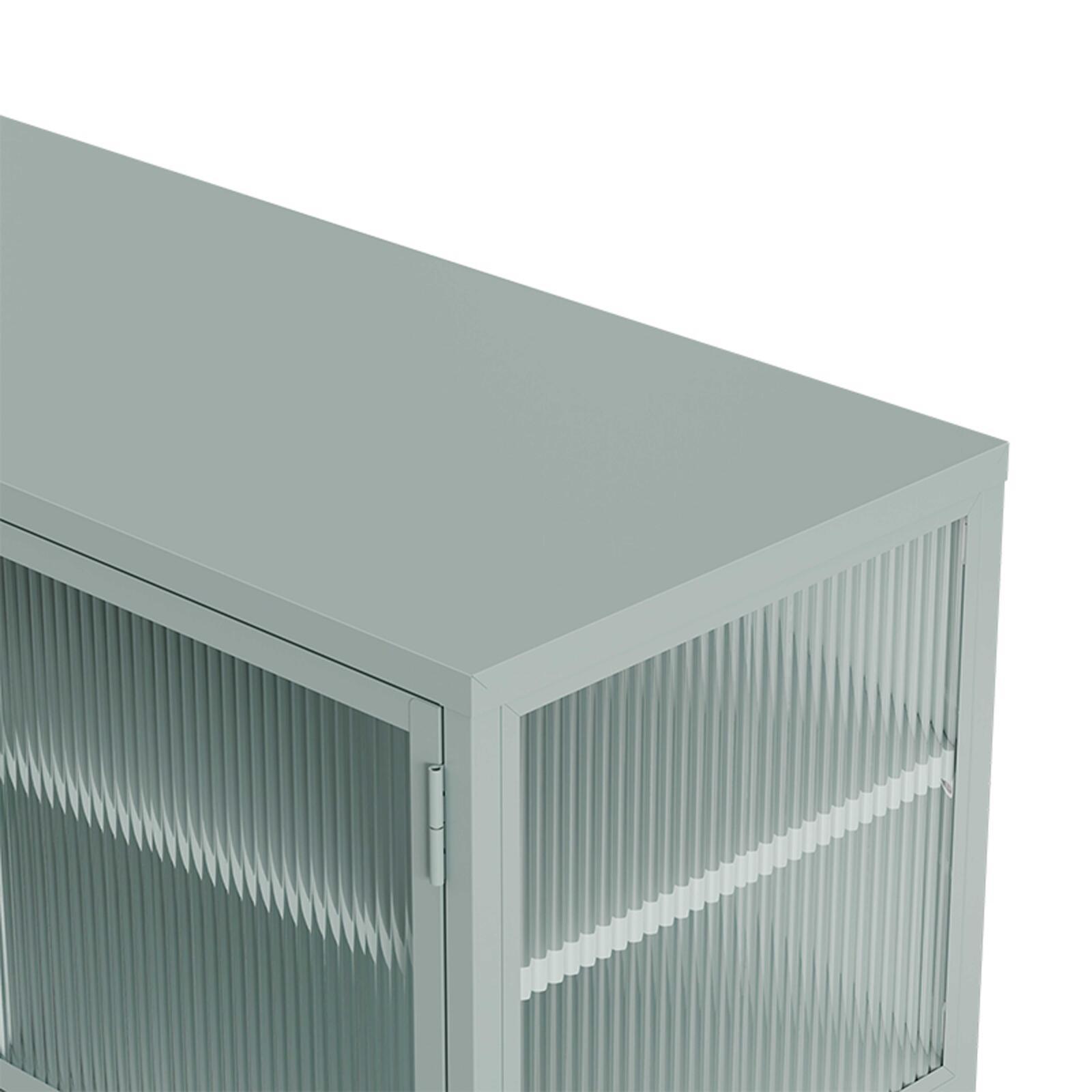 Büfett aus Metall und Glas, 3 Türen, 120 cm