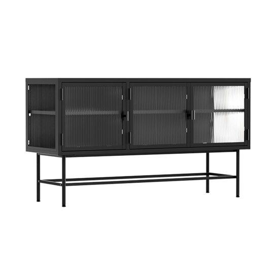 Büfett aus Metall und Glas, 3 Türen, 120 cm | Oviala