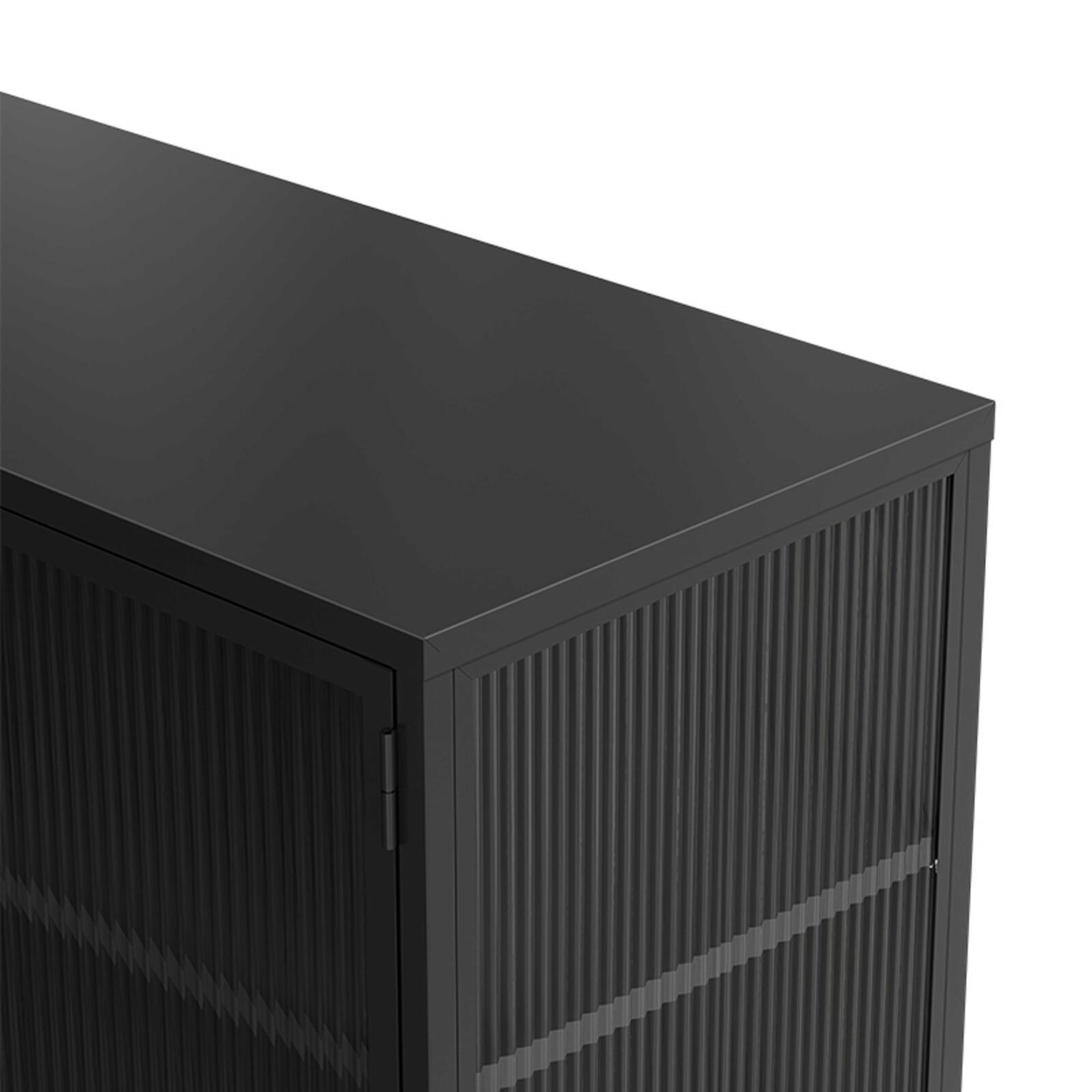 Büfett aus Metall und Glas, 3 Türen, 120 cm