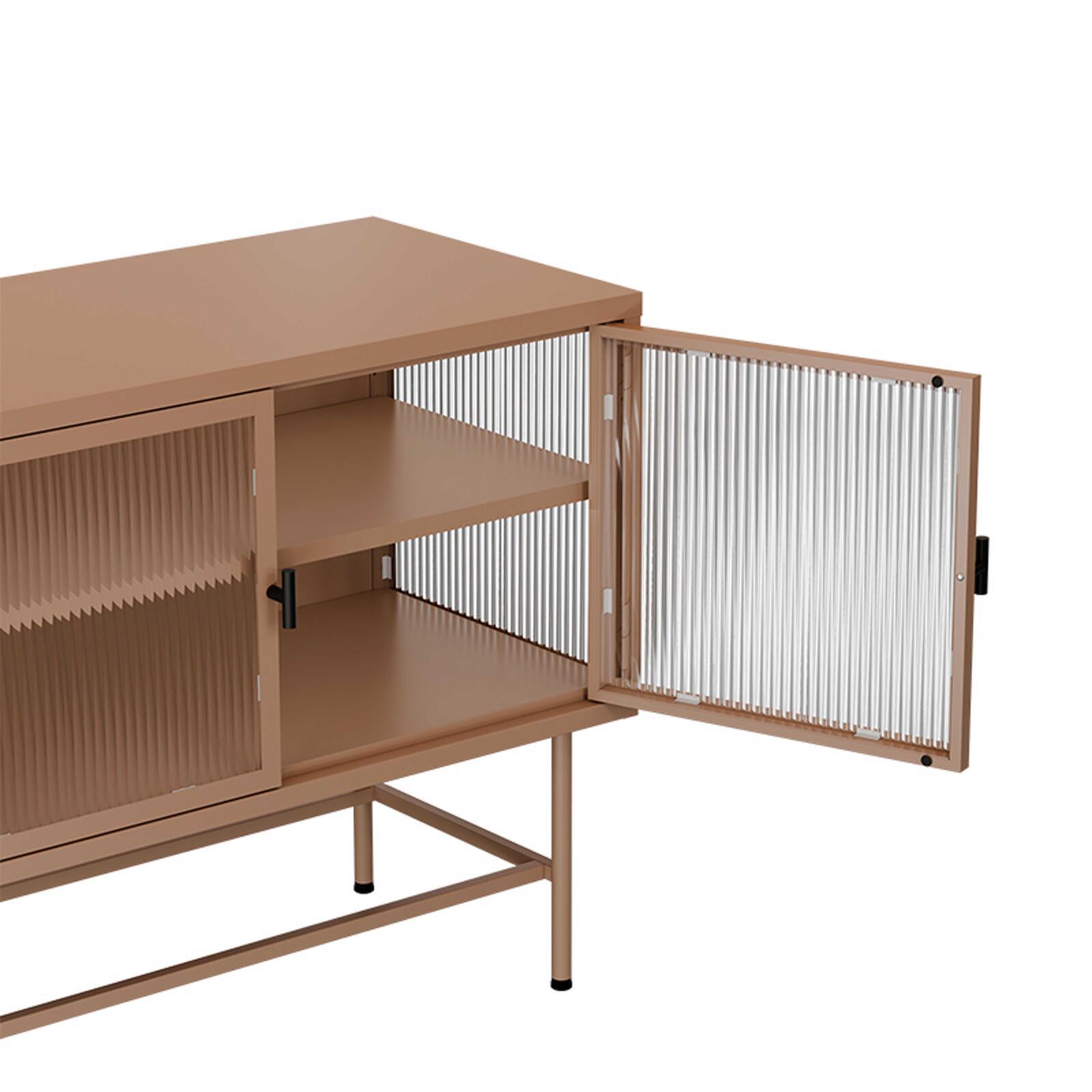 Büfett aus Metall und Glas, 3 Türen, 120 cm