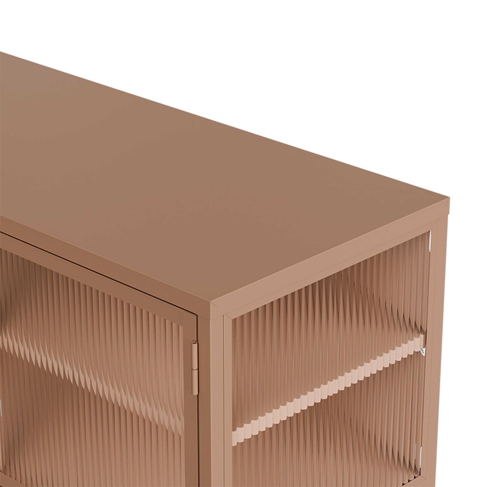 Büfett aus Metall und Glas, 3 Türen, 120 cm