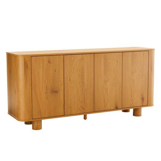 Sideboard in Holzoptik, 4 Türen, 160 cm, skandinavischer Stil | Oviala