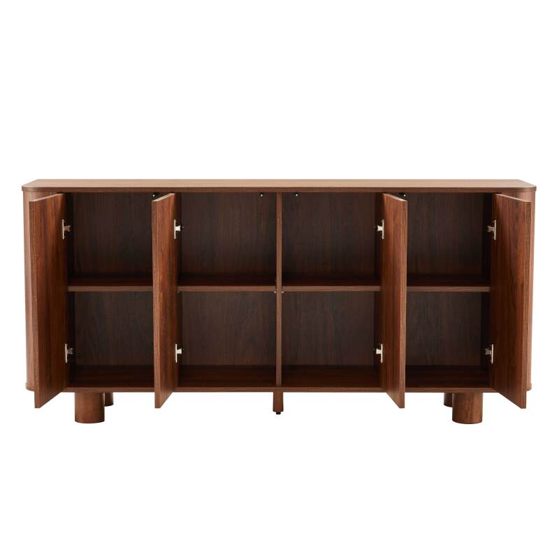 Büfett Holzoptik, 4 Türen, 160 cm (3/6)