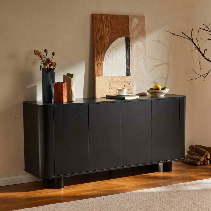 Büfett Holzoptik, 4 Türen, 160 cm
