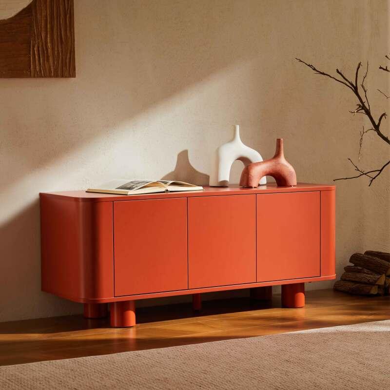 TV-Möbel Orange, 120 cm, im skandinavischen Stil