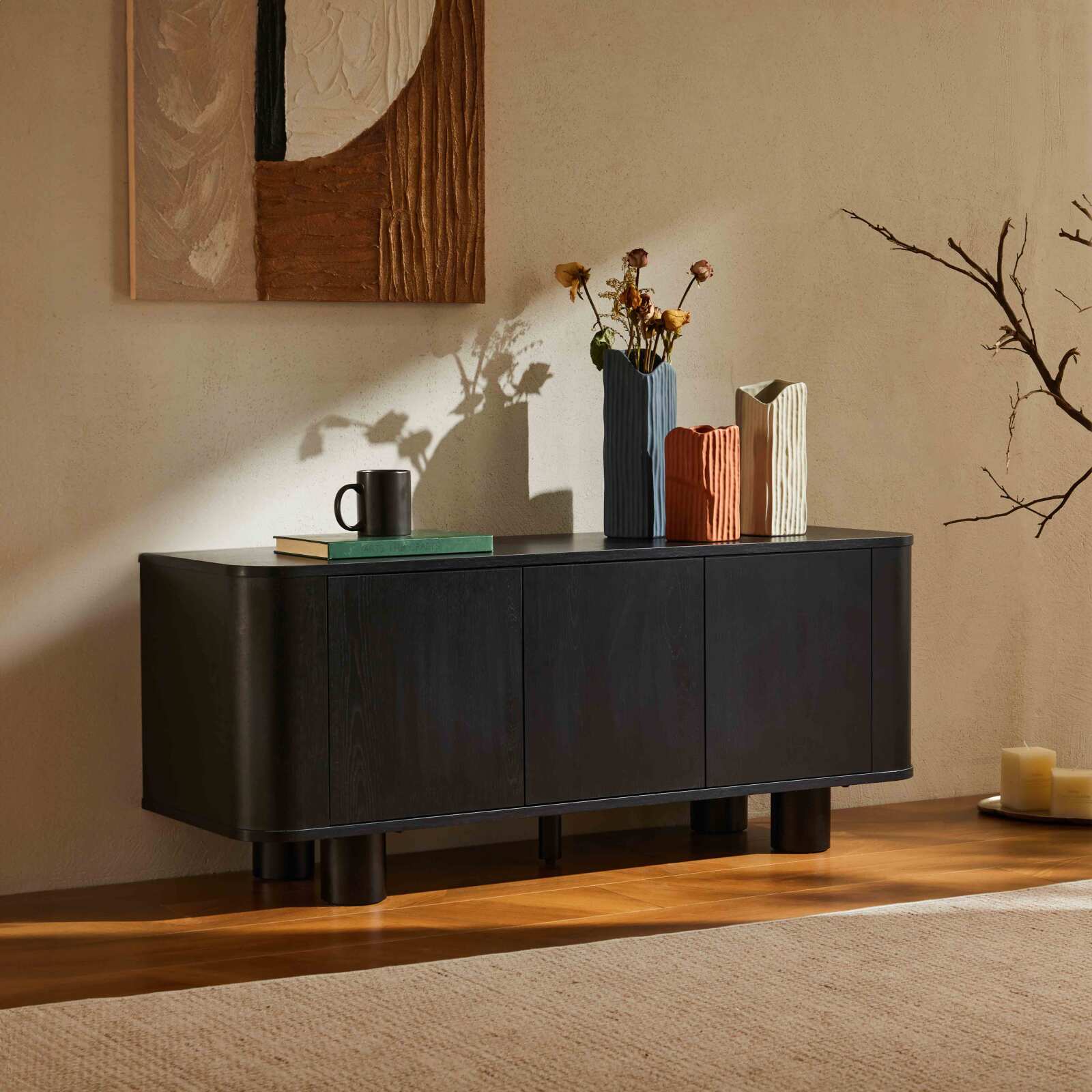 TV-Möbel in Holzoptik 120 cm skandinavischer Stil