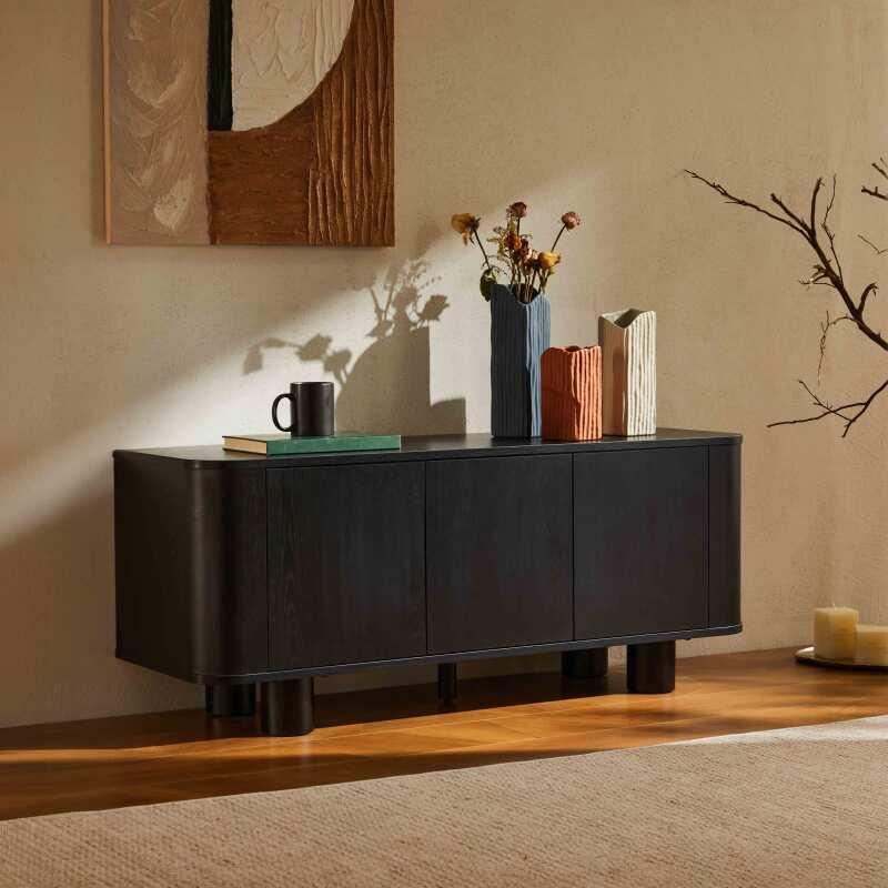 TV-Möbel in Holzoptik 120 cm skandinavischer Stil