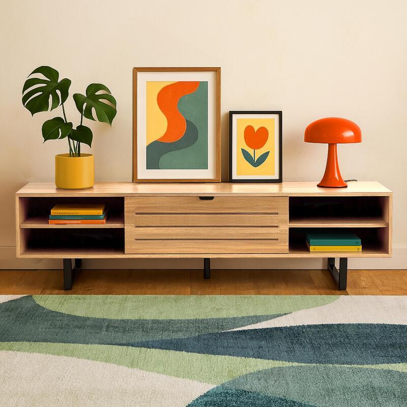 TV-Möbel 160 cm Holzoptik industrial