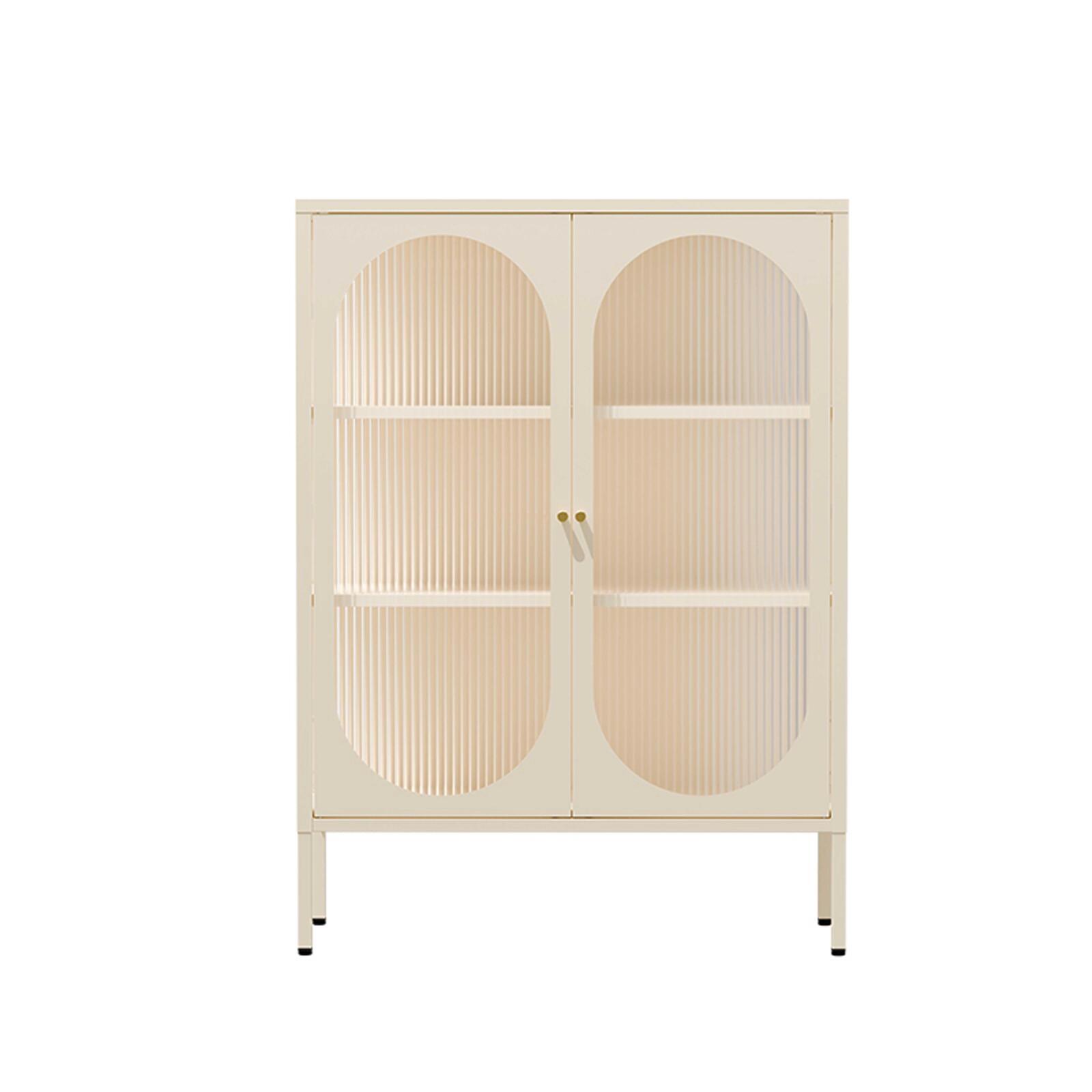 Büfett aus Metall und Glas, 2 Türen, 80 cm