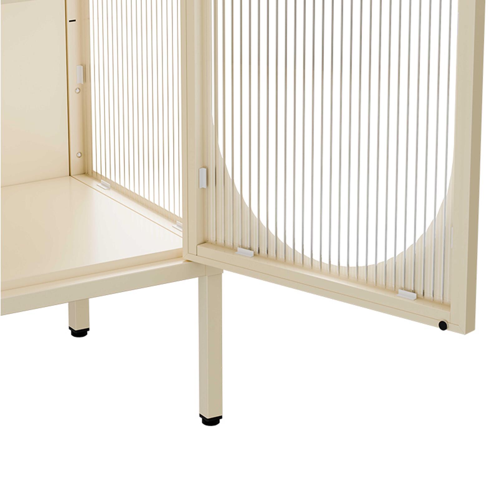 Büfett aus Metall und Glas, 2 Türen, 80 cm