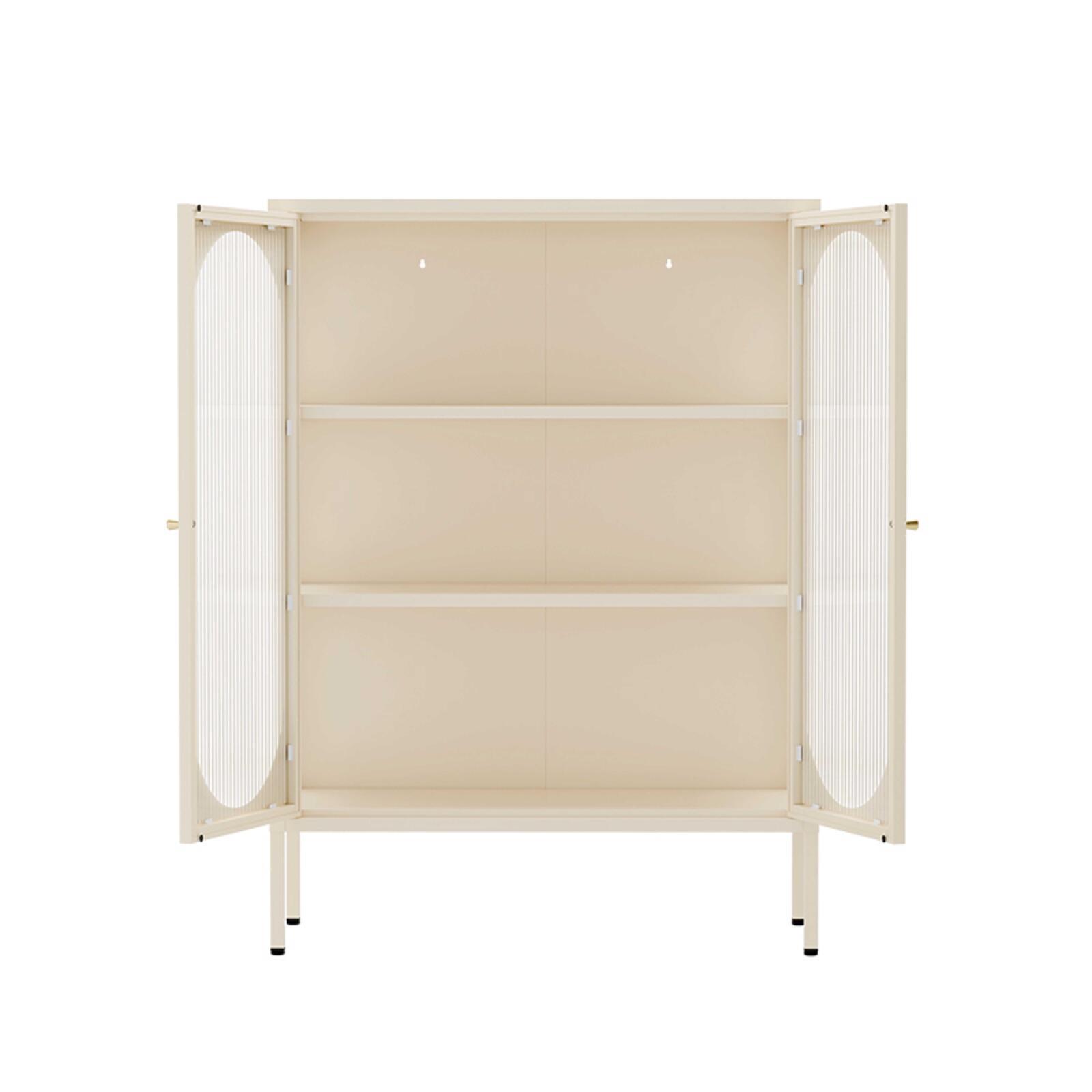 Büfett aus Metall und Glas, 2 Türen, 80 cm