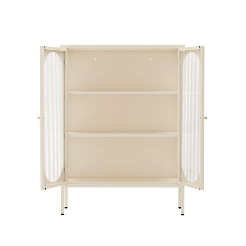 Büfett aus Metall und Glas, 2 Türen, 80 cm (3/7)