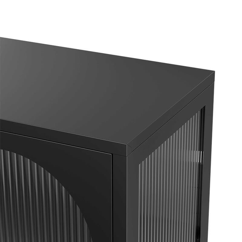 Büfett aus Metall und Glas, 2 Türen, 80 cm