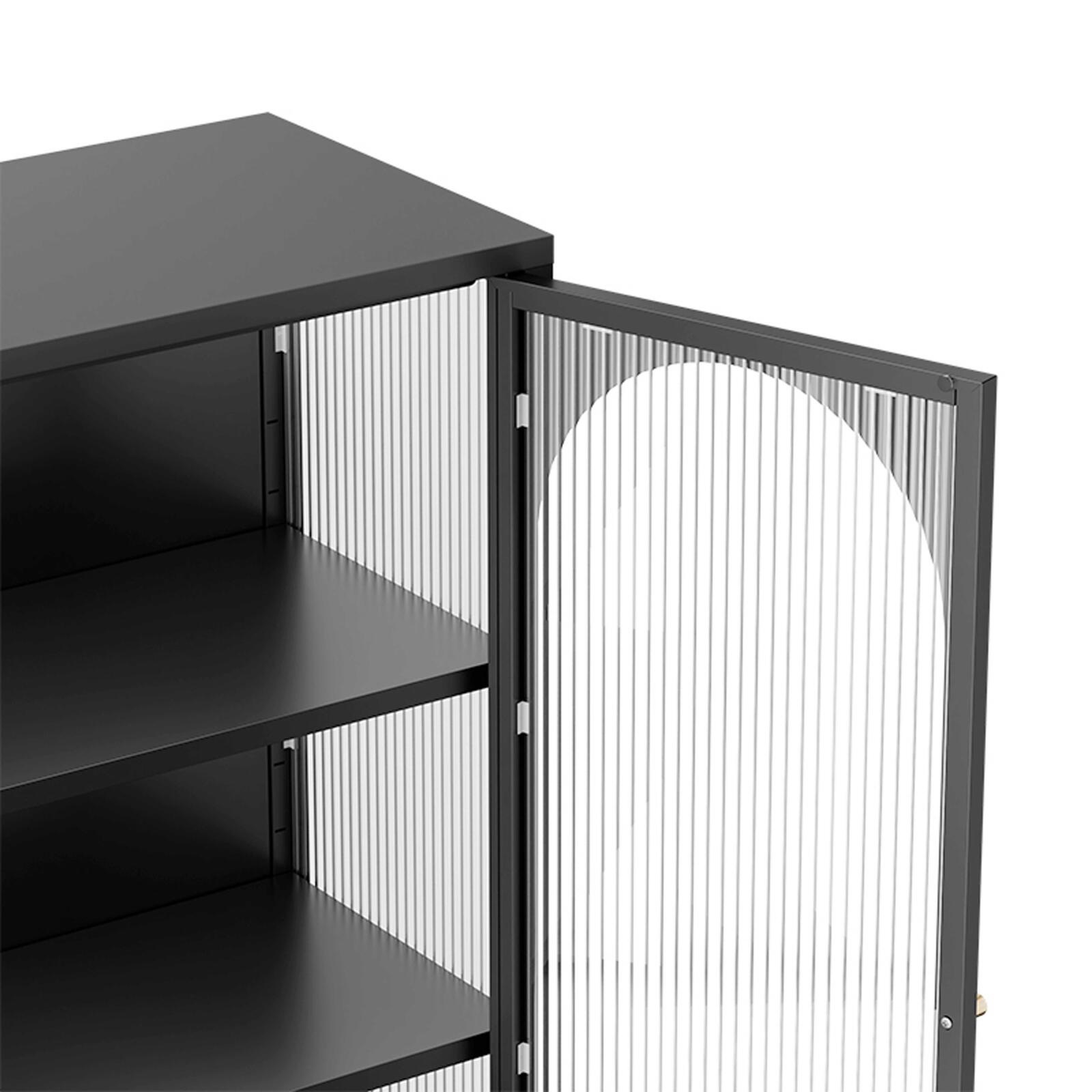 Büfett aus Metall und Glas, 2 Türen, 80 cm