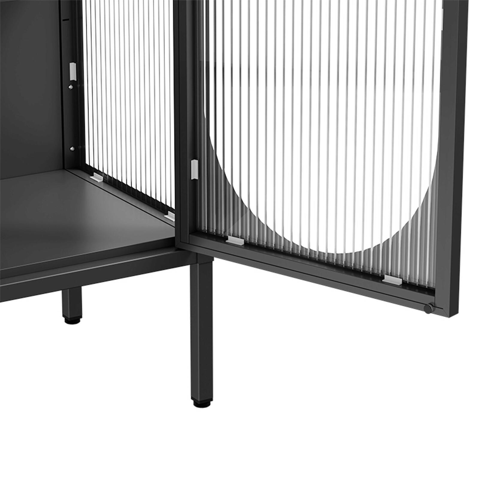 Büfett aus Metall und Glas, 2 Türen, 80 cm