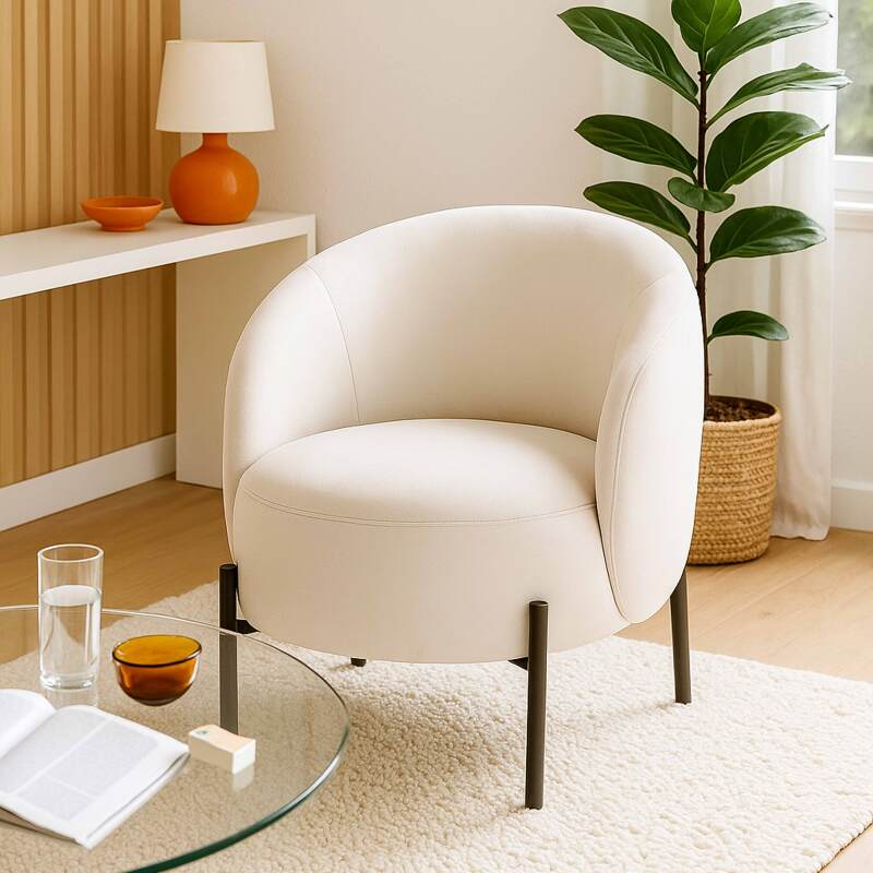 Relaxsessel aus Metall und Stoff (5/6)