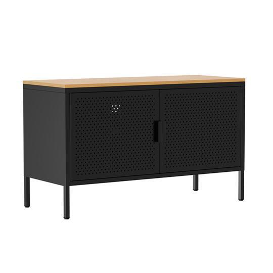 Sideboard aus Metall, 2 Türen, 100 cm | Oviala