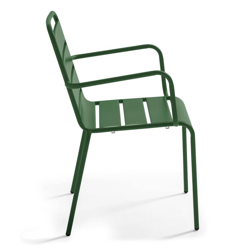 Gartentisch aus Metall, 180x90 cm, und 8 Stühle mit Armlehnen (7/8)