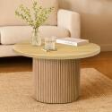 Couchtisch Runder in helle Holzoptik 70 x 70 x 45 cm