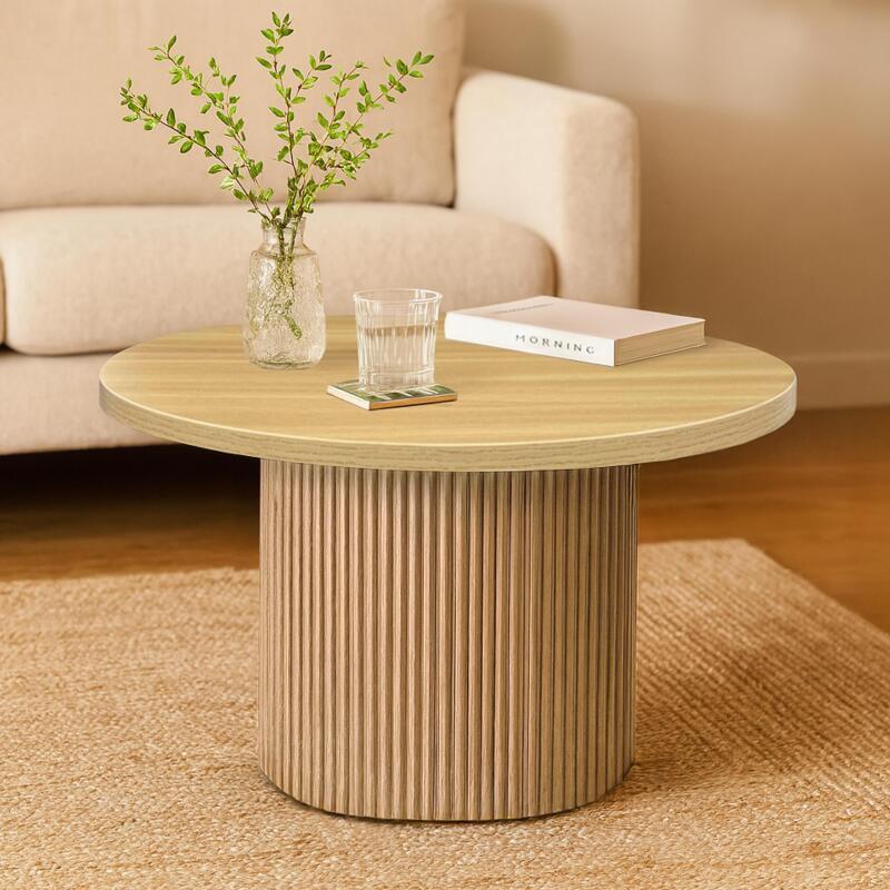Couchtisch Runder in helle Holzoptik 70 x 70 x 45 cm