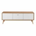 TV-Möbel aus hellem Holz und Weißeffekt 150 cm Skandinavischer