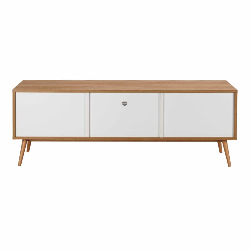 TV-Möbel aus hellem Holz und Weißeffekt 150 cm Skandinavischer