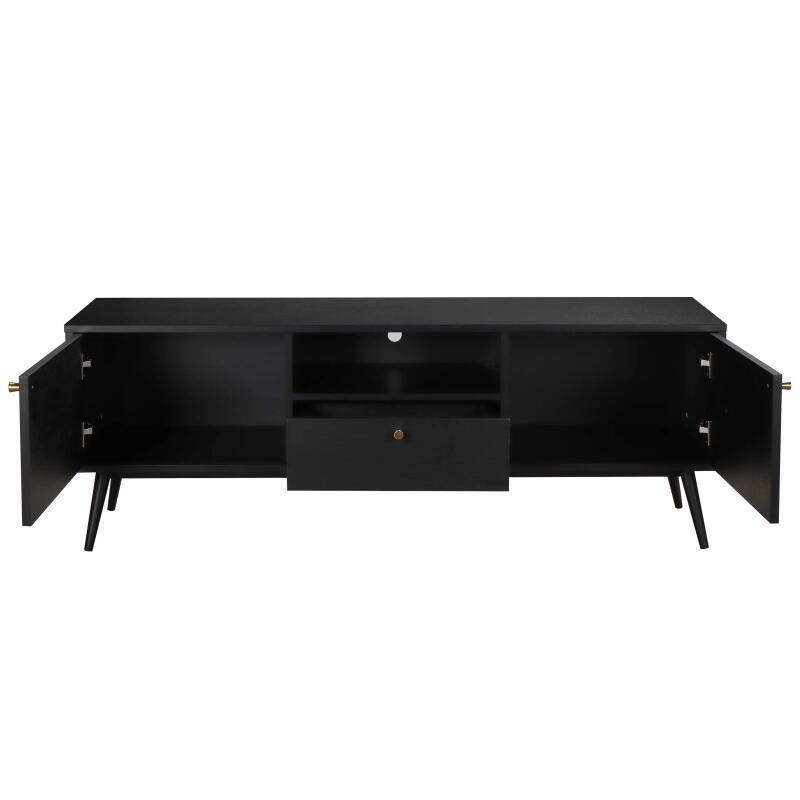 TV-Möbel aus hellem Holz und Weißeffekt 150 cm Skandinavischer
