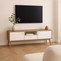 TV-Möbel aus hellem Holz und Weißeffekt 150 cm Skandinavischer