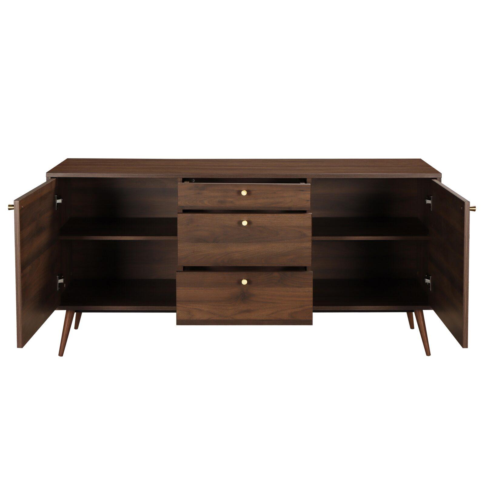 Büfett designerin heller Holzoptik, 2 Türen, 3 Schubladen, 150 cm