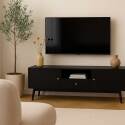 TV-Möbel aus schwarzer Holzeffekt 150 cm design