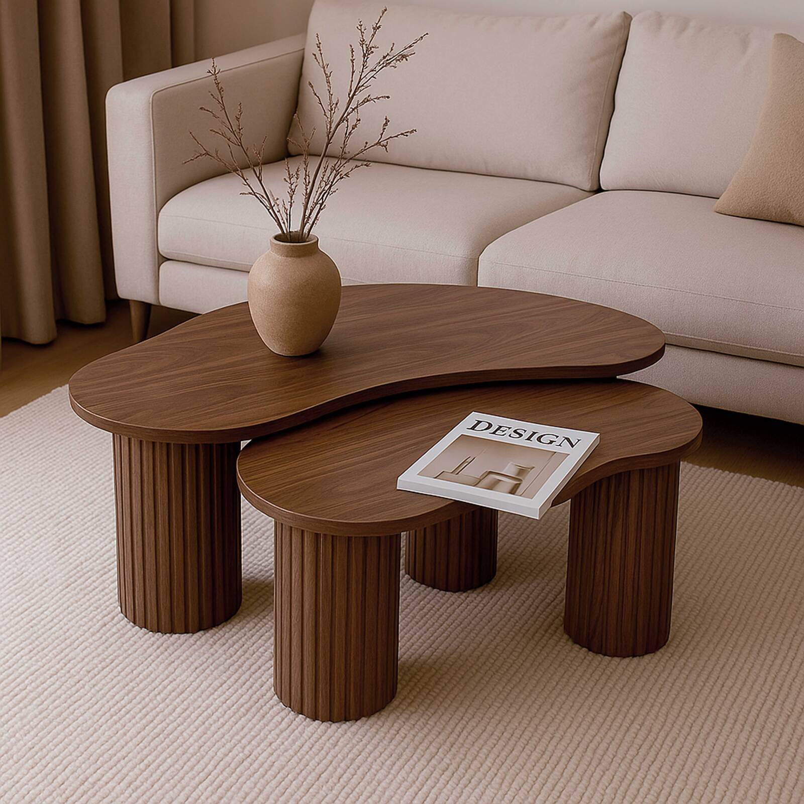 Satztische Design, mit organischer Form, 42x70 cm und 60x100 cm