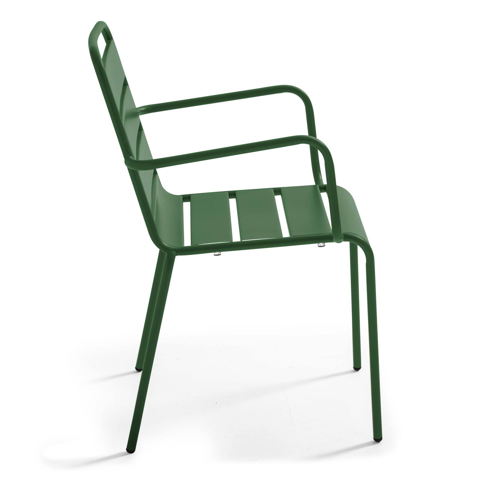 Gartentisch aus Metall, 120x70 cm, und 4 Stühle mit Armlehnen