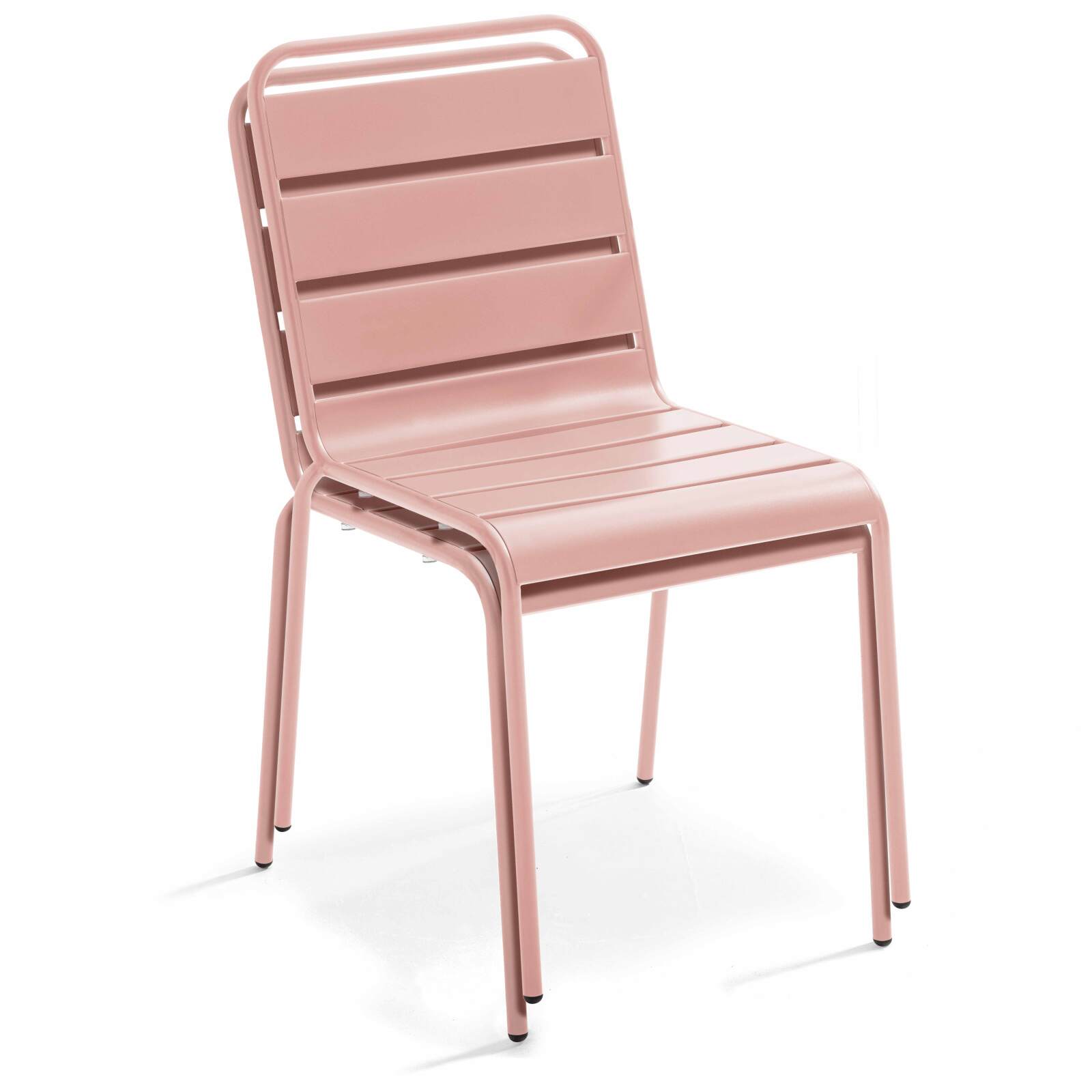 Gartentisch im Bistro-Stil, quadratisch, aus Metall, 70x70 cm, und 2 Stühle