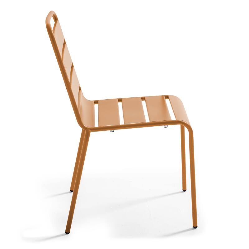Gartentisch im Bistro-Stil, quadratisch, aus Metall, 70x70 cm, und 2 Stühle
