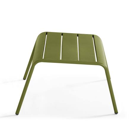 Set aus 2 niedrigen Metall-Sesseln und Fußstützen  (6/7)