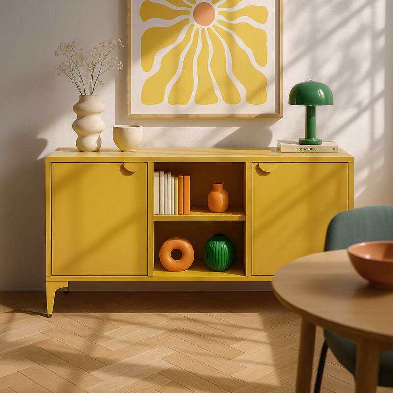 Büfett aus Metall, 2 Türen, 120 cm