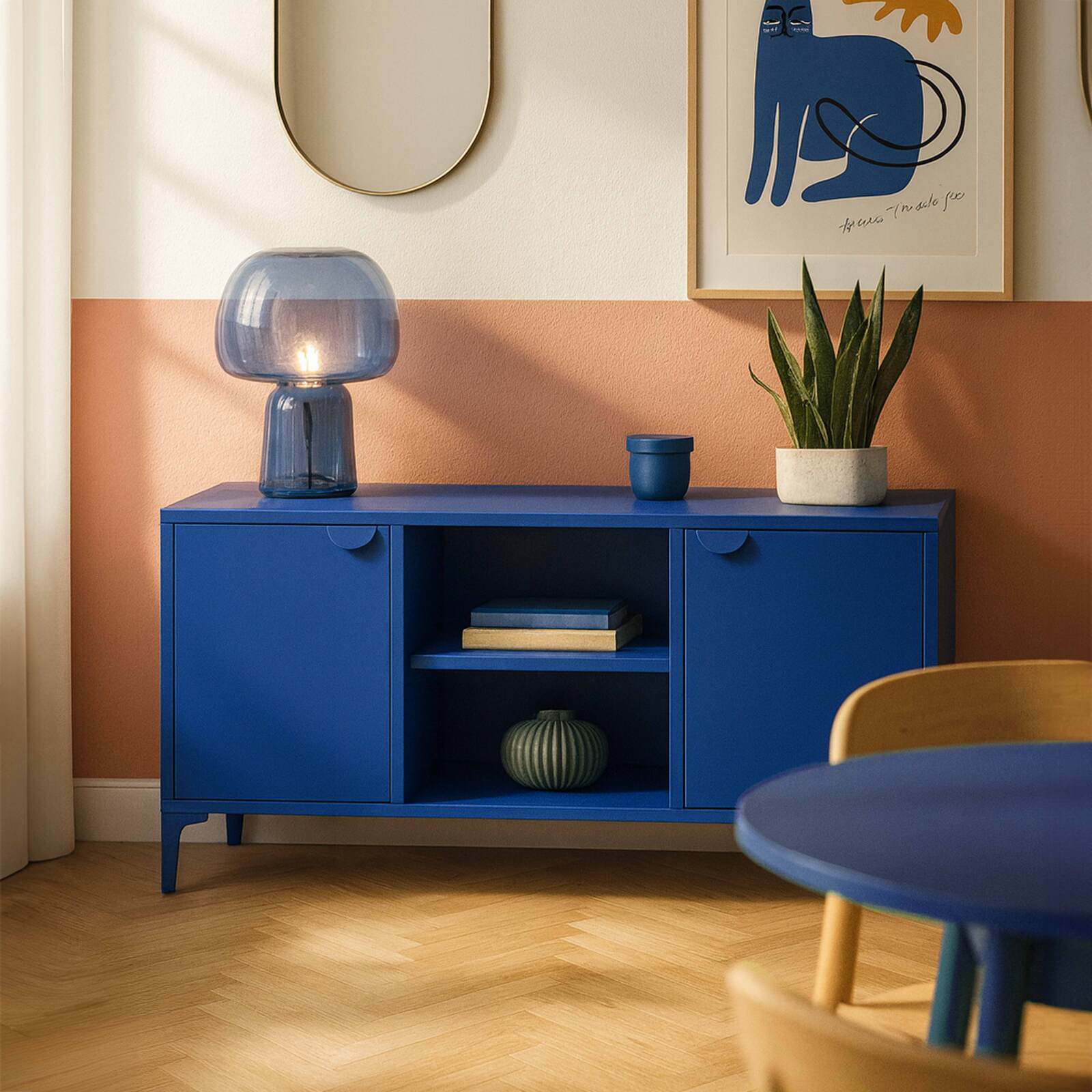 Büfett aus Metall, 2 Türen, 120 cm